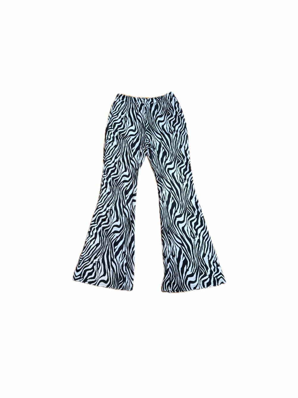 Women’s Zebra Print Flared Pants - Black & White